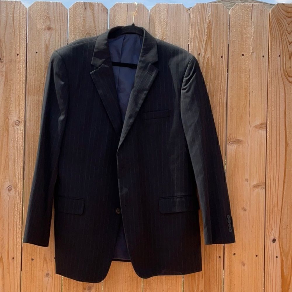🔥 Take 50% OFF- Andrew Fezza  Black Stripe Men’s Blazer, Size-44R